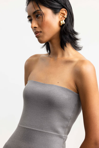 Amari Peplum Knit Boobtube _ 167832 _ Grey