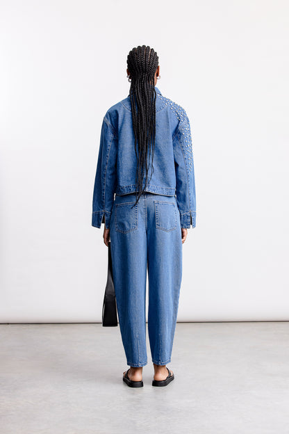 Bronwyn Barrel Leg Denim _ 167701 _ Blue Denim