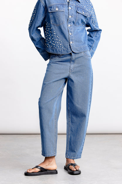 Phoebe Embelished Denim Jacket _ 167269 _ Blue Denim