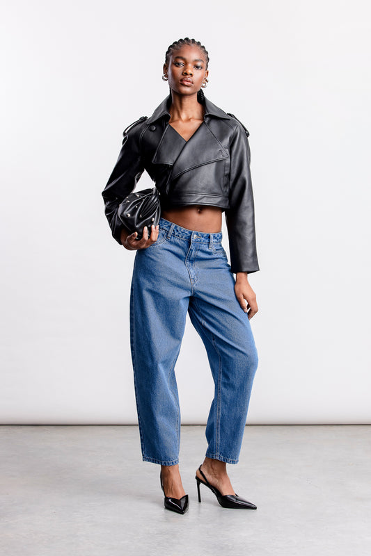 Bronwyn Barrel Leg Denim _ 167701 _ Blue Denim