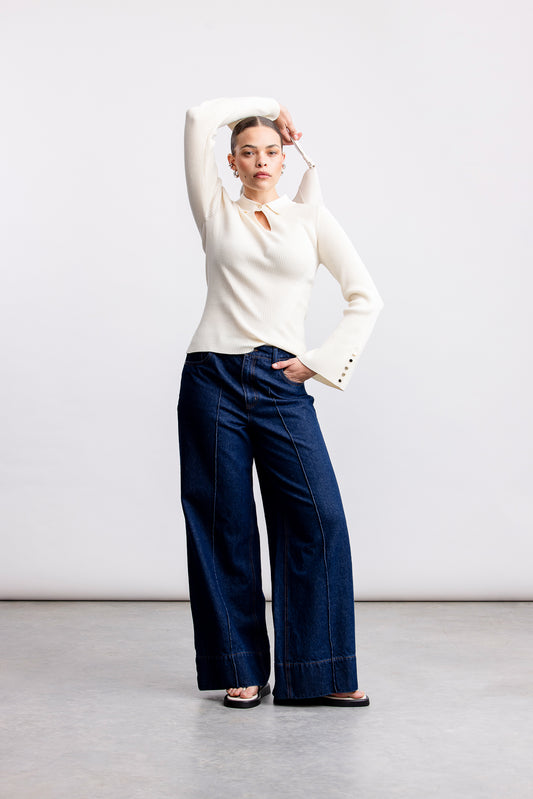 Estee Collared Pullover _ 161920 _ Milk