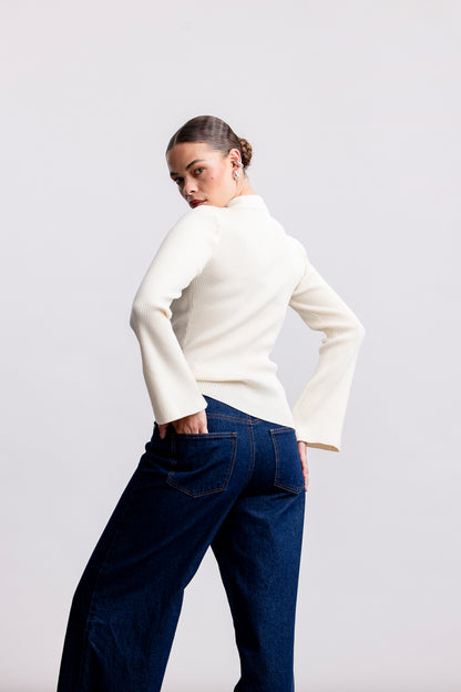 Estee Collared Pullover _ 161920 _ Milk