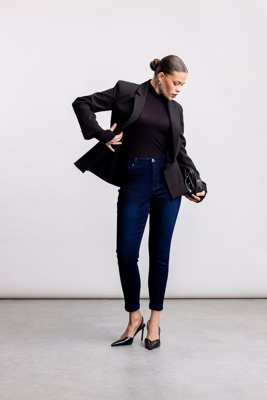 Muneeba Skinny Leg Jeans _ 157091 _ Dark Blue