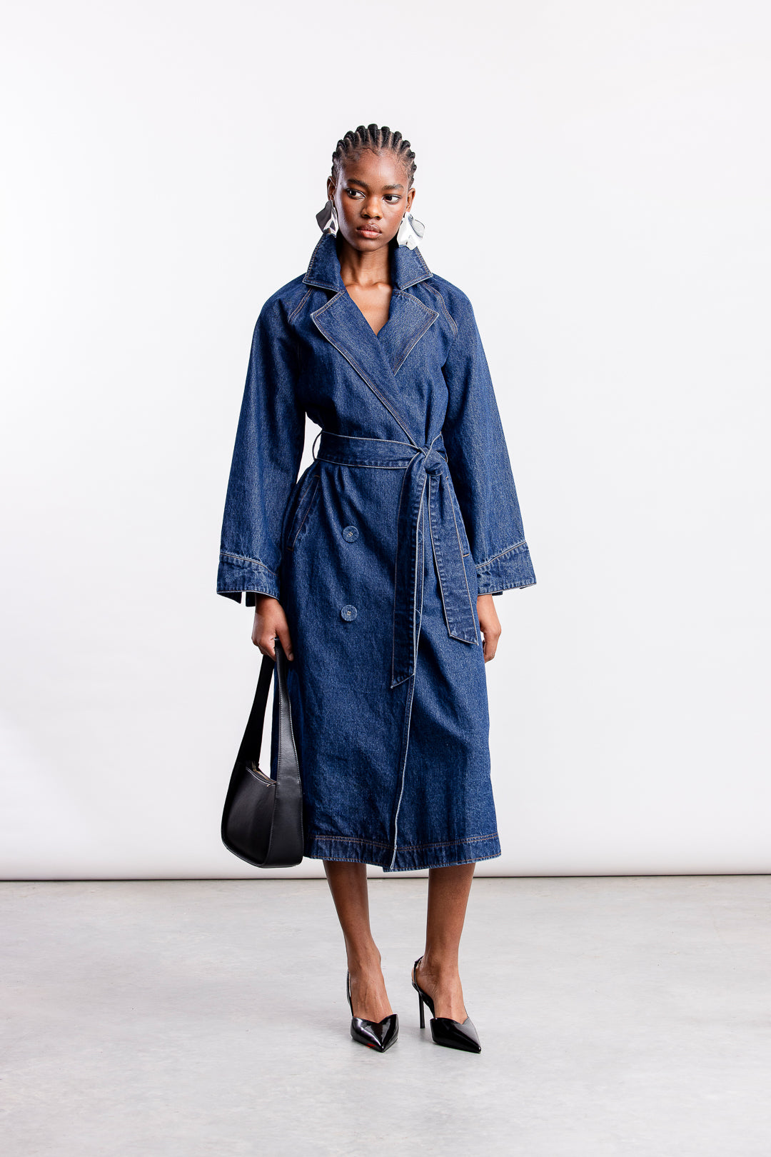 Simone Denim Trench Coat _ 169079 _ Navy