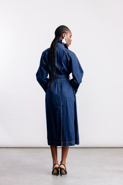 Simone Denim Trench Coat _ 169079 _ Navy