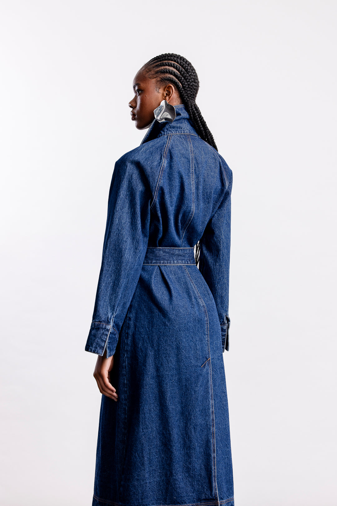 Simone Denim Trench Coat _ 169079 _ Navy