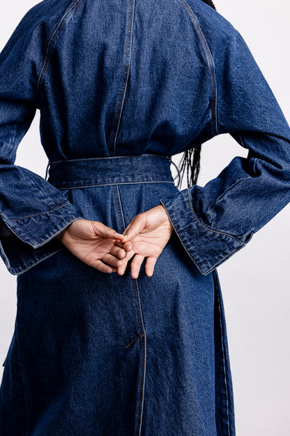 Simone Denim Trench Coat _ 169079 _ Navy