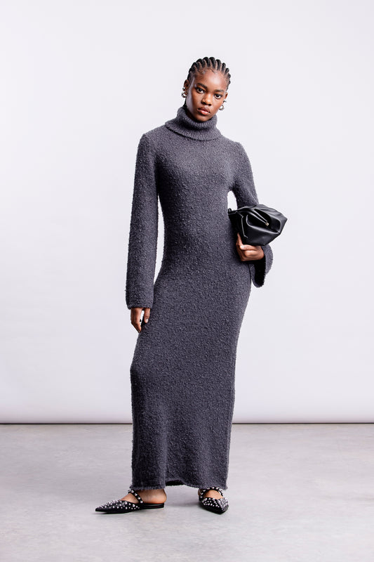 Maryam Knitwear Maxi Dress _ 157103 _ Charcoal