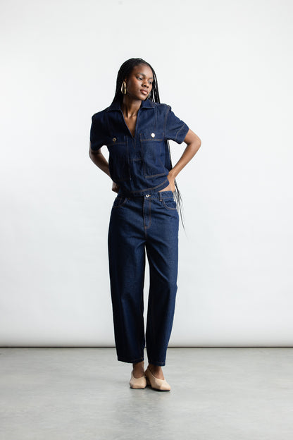 Bronwyn Barrel Leg Denim _ 169095 _ Dark Blue