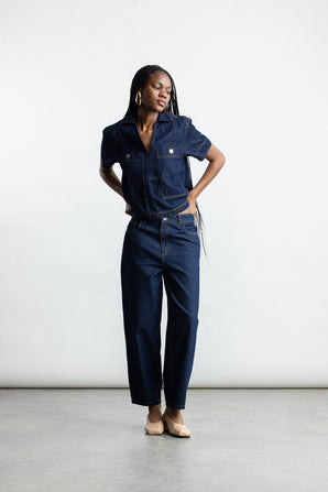 Bronwyn Barrel Leg Denim _ 169095 _ Dark Blue