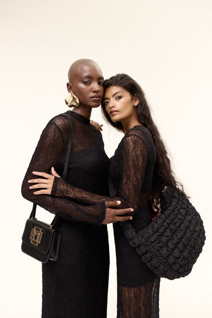 Olwethu Quilted Bag _ 158403 _ Black Texture