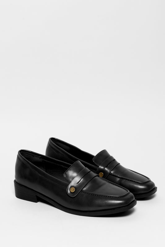 Megan Penny Loafer _ 158477 _ Black Texture