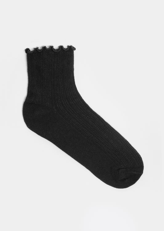 Blair Detail Socks _ 159105 _ Black Texture