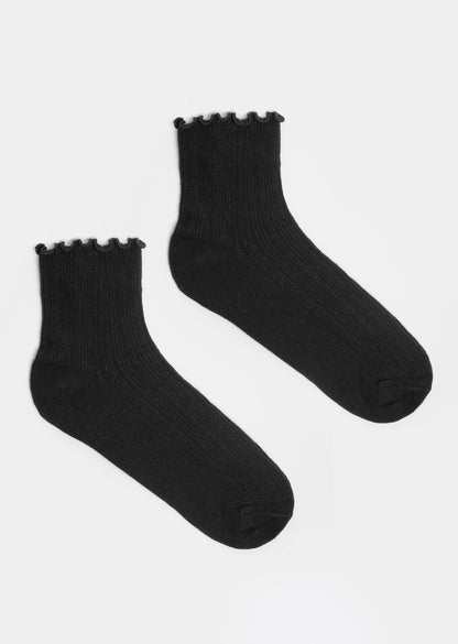 Blair Detail Socks _ 159105 _ Black Texture