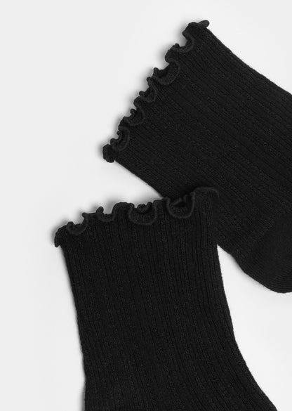 Blair Detail Socks _ 159105 _ Black Texture