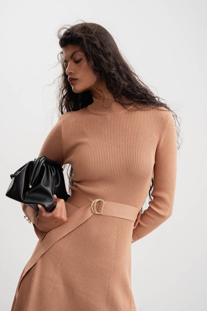 Raven Short Knit Dress _ 158804 _ Stone