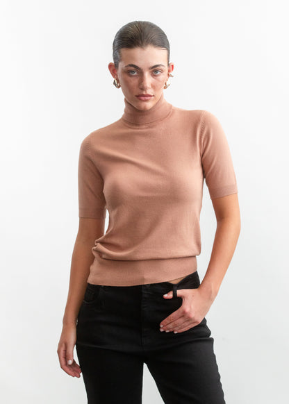 Nadia Polo Neck Ballerina Sleeve _ 157289 _ Stone