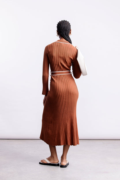 Kiara Knit Dress _ 157195 _ Caramel