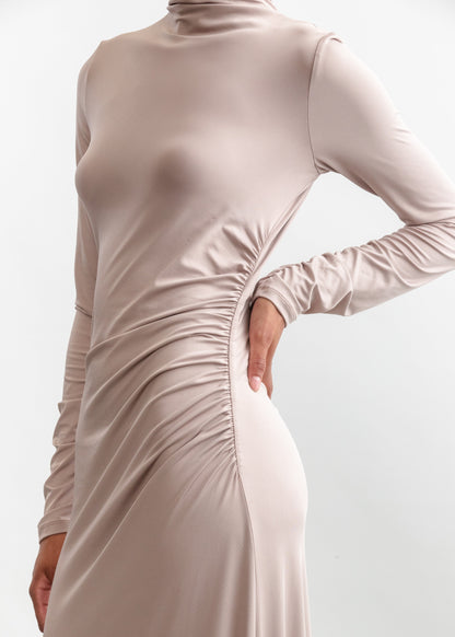 Tallulah Slinky Knit Dress _ 158856 _ Stone