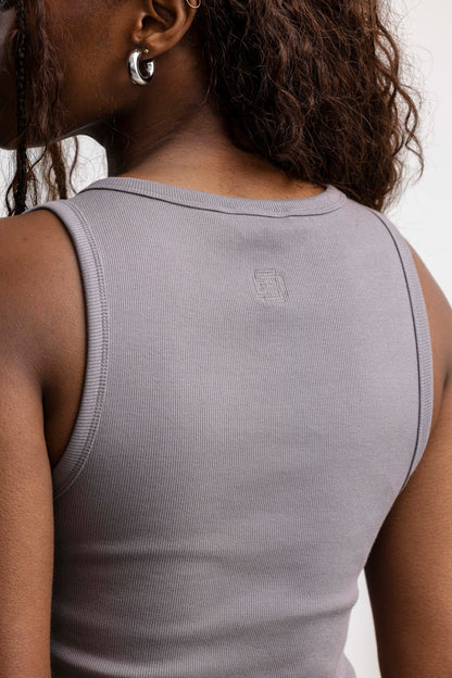 Onyx Ribbed Vest _ 167964 _ Charcoal