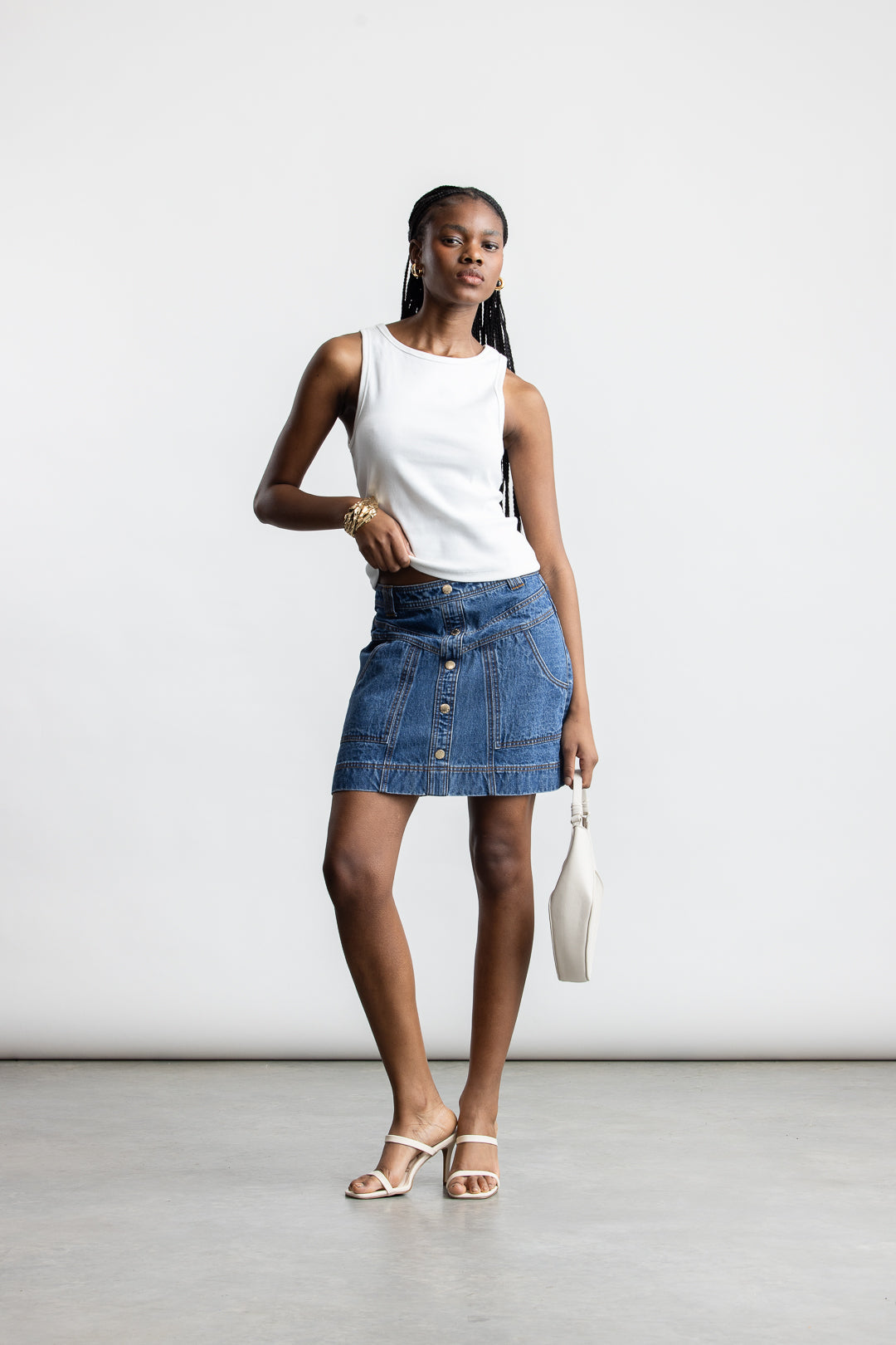 Masego Denim Mini Skirt _ 165877 _ Blue Denim