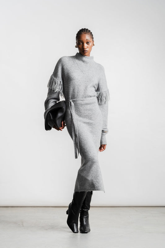 Danica Knitwear Midi _ 161340 _ Grey Mel