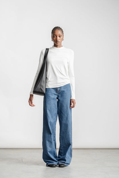 Inez Turtle Neck Top _ 160733 _ Ecru