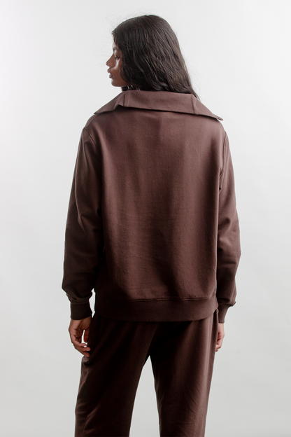 Catherine 1/4 Zip Sweatshirt _ 160257 _ Chocolate