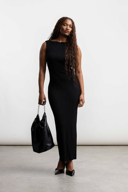 Cacia Knitwear Maxi _ 168291 _ Black Texture