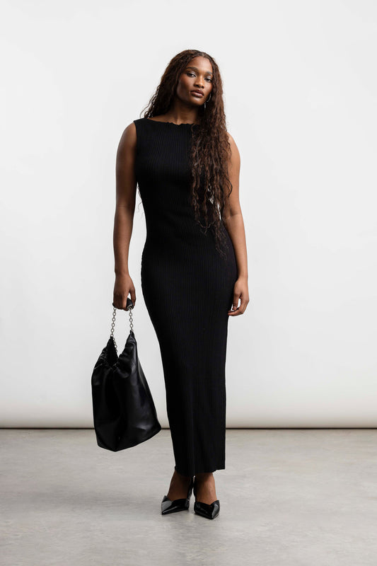 Cacia Knitwear Maxi _ 168291 _ Black Texture