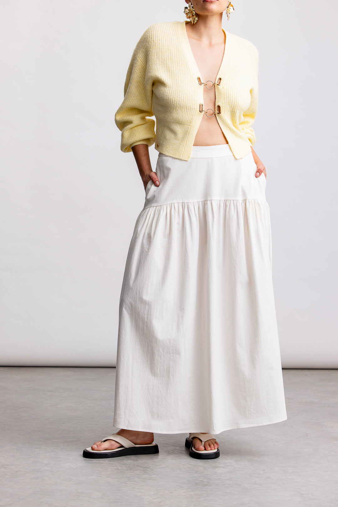 Izzy Maxi Skirt _ 164847 _ Ecru