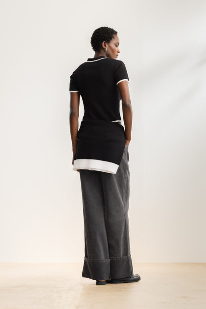 Sana Johnny Collar Knit