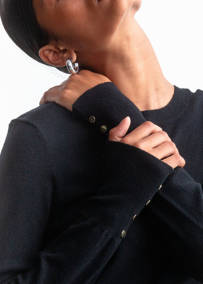 Emma Crewneck Knitwear _ 157615 _ Black Texture