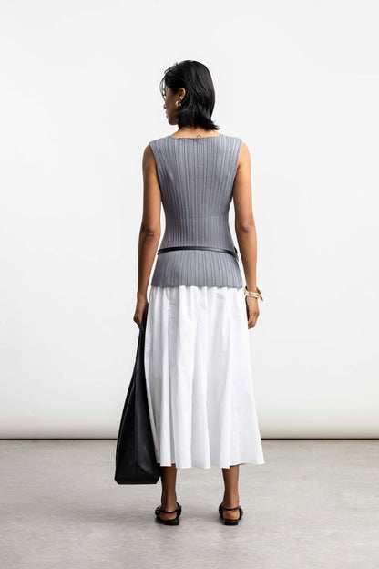 Salma Sleeveless Rib Knit _ 169649 _ Charcoal