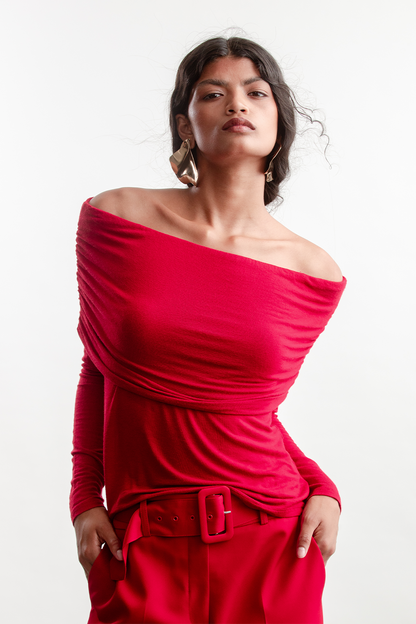 Mishca Off The Shoulder Top _ 157944 _ Red