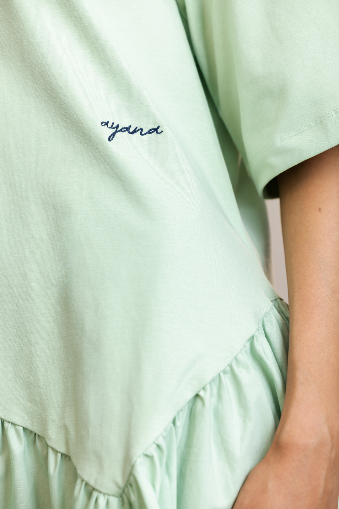 CYRA KNIT WOVEN COTTON T-SHIRT DRESS