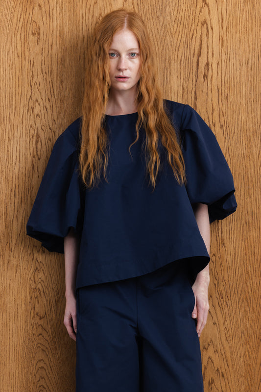 Nuru Technical Puff Sleeve Top