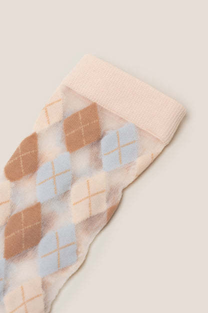 Hlelo Argyle Mesh Socks