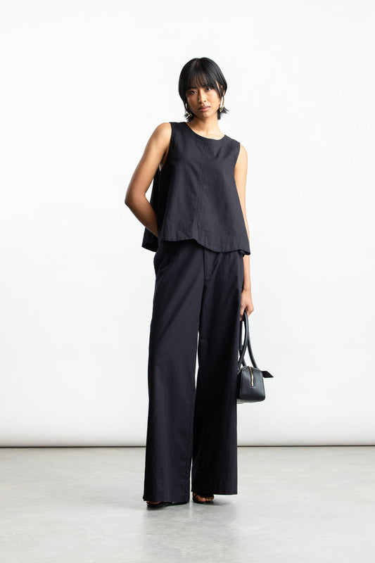Ilhaam Structured Straight Leg _ 167795 _ Black Texture