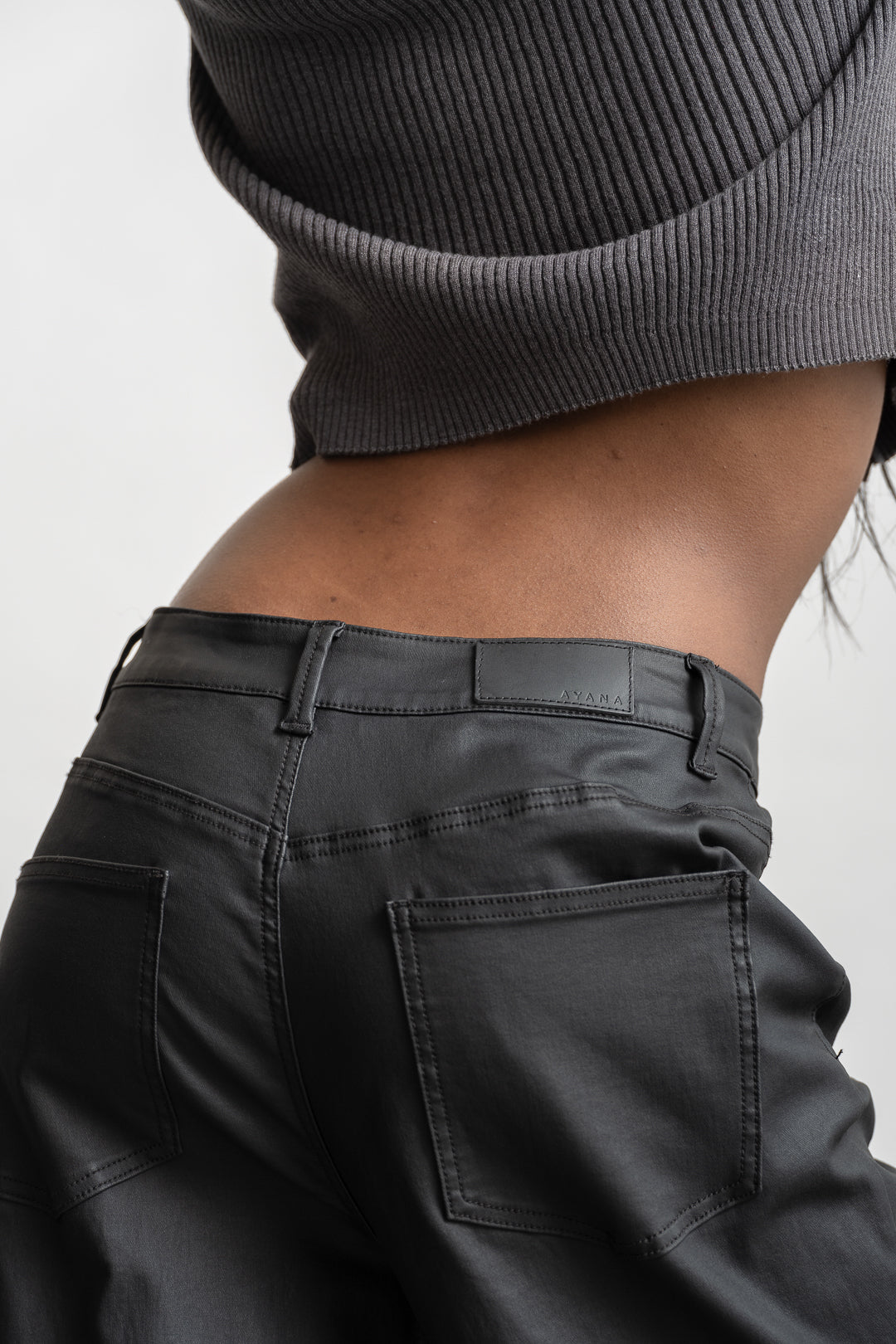 Zukiswa Coated Wide-Leg Denim _ 161988 _ Black Texture