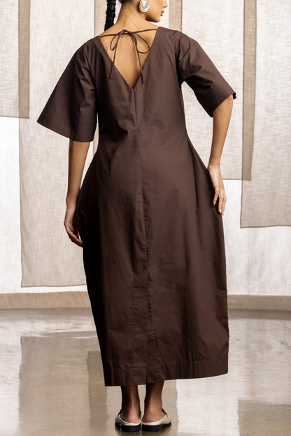Nina 3/4 Sleeve Barrel Midi Dress