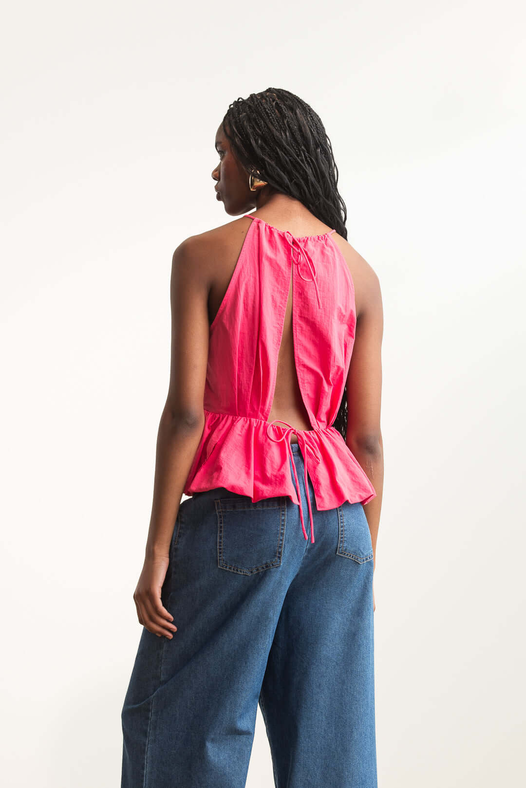 Keely Halter Neck Peplum Top