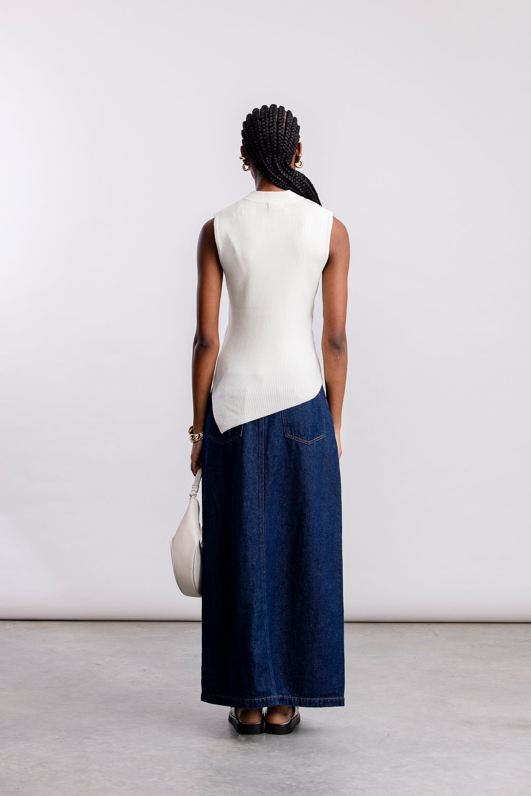 Ziphozihle Assymetric Rib Top _ 163078 _ Milk