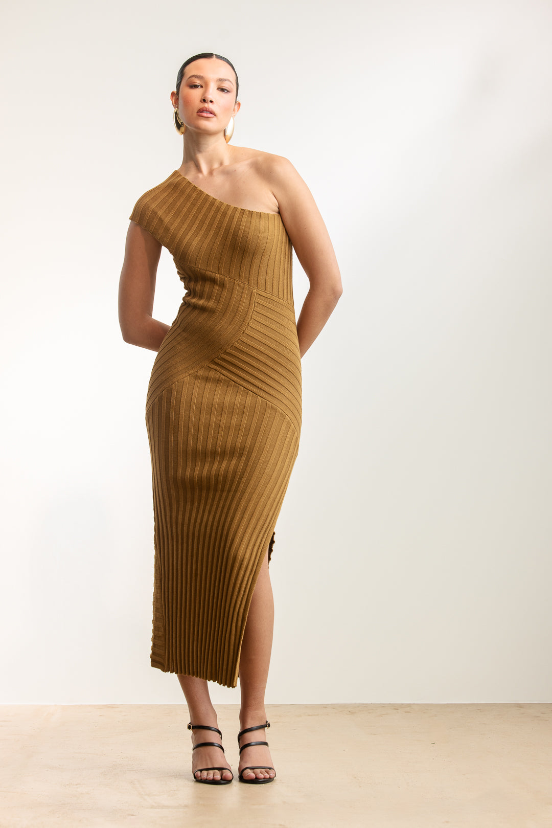 Chantal Ribbed One-Shoulder Dress
