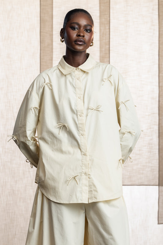Kendall Oversized Shirt With Bow Detail