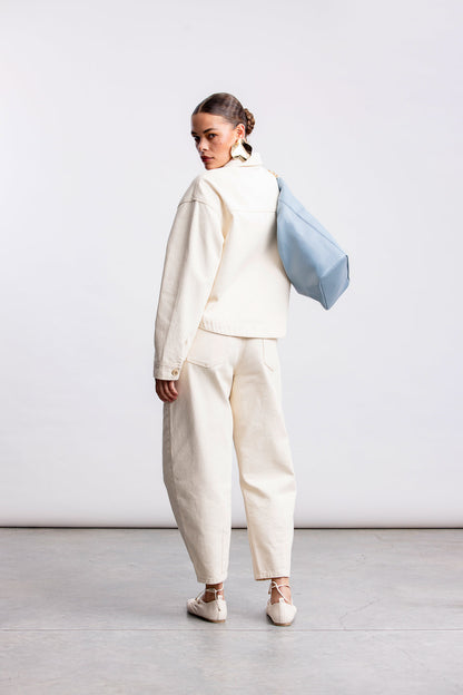 Charne Denim Shacket _ 168409 _ Ecru