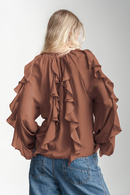Eli Frill Blouse _ 163838 _ Stone