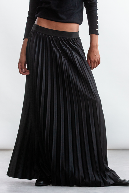 Nova Pleated Skirt _ 158535 _ Black Texture