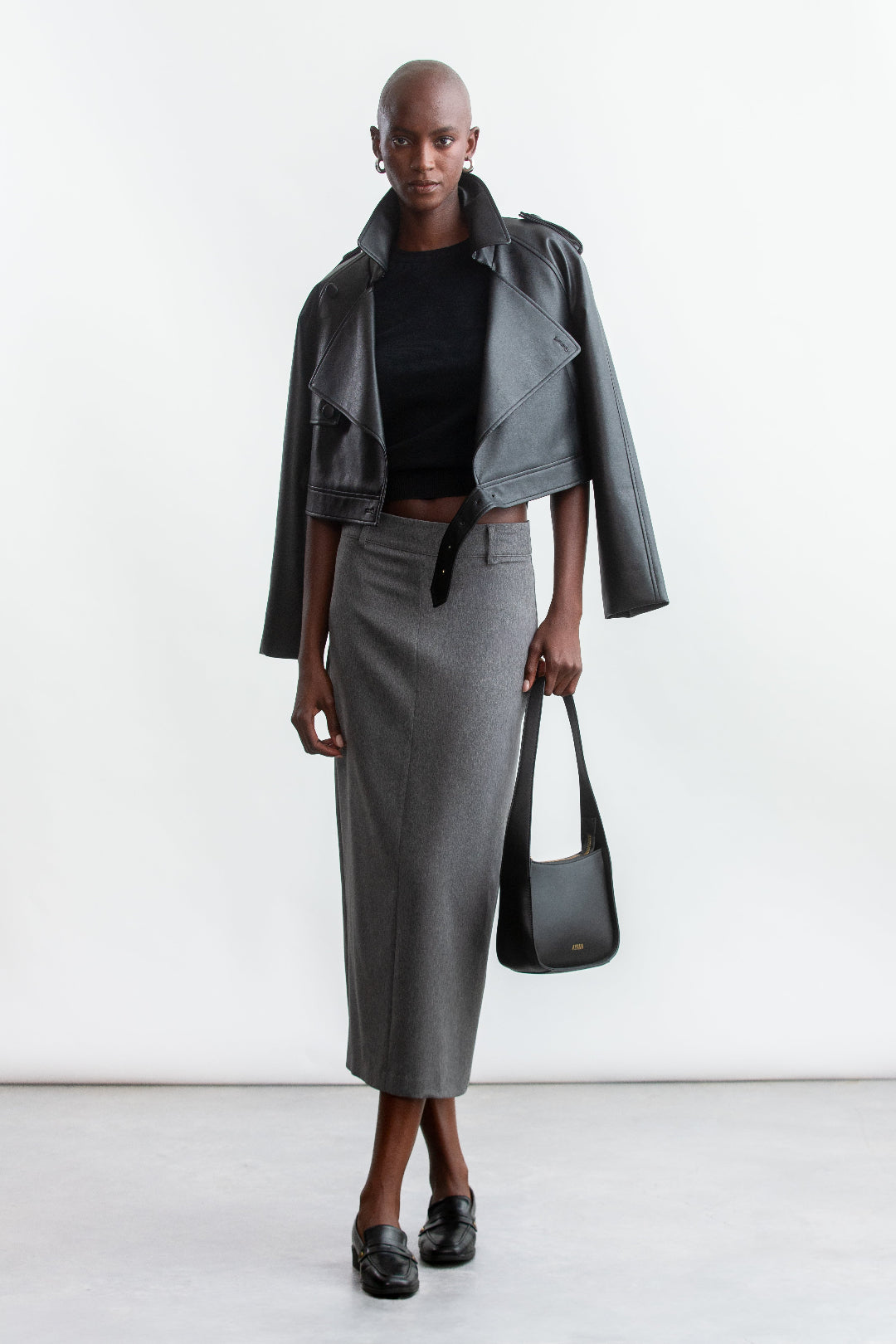 Cleo Pencil Skirt _ 157594 _ Charcoal