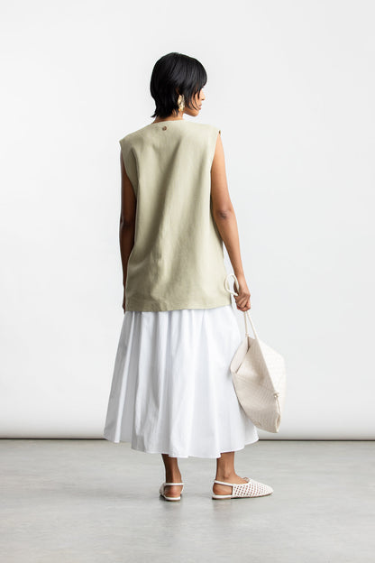 Pheladi Sleeveless Blazer _ 168296 _ Stone